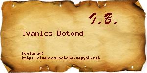 Ivanics Botond névjegykártya